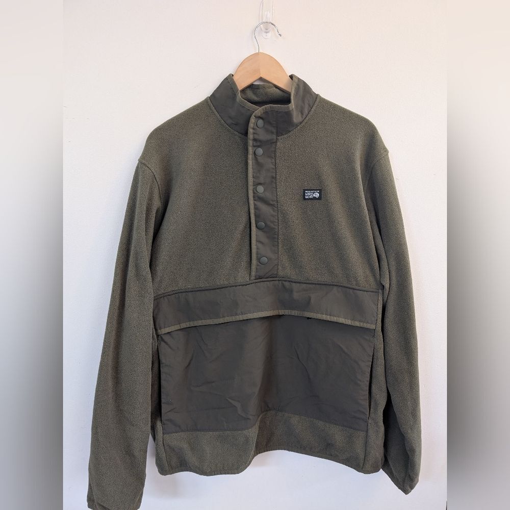Mountain Hardware Men's Microchill Snap Pullover Sweatshirt L Large Combat Green